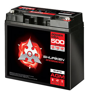 500W / 18AMP HOURS AGM 12V Battery