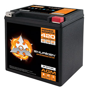 420 CRANK AMPS / 30AMP HOURS AGM Power Sports 12V Battery